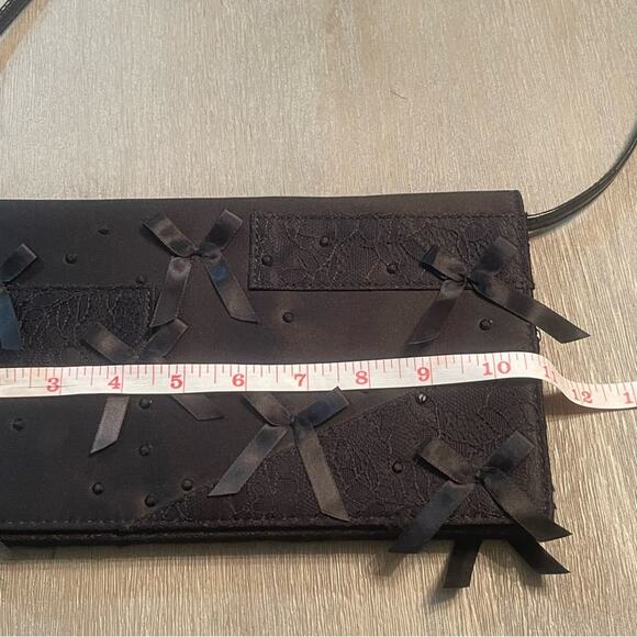 Prabal Gurung Neiman Marcus Black Lace Bows Sequins Evening Clutch Purse Girly - Picture 12 of 13